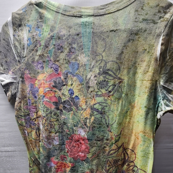 CURIOUS GYPSY Size M RHINESTONES Shirt Top - Picture 2 of 5